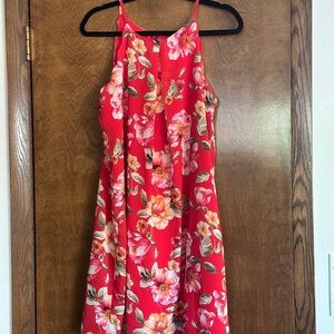 A. Byer Red Floral Mini Dress